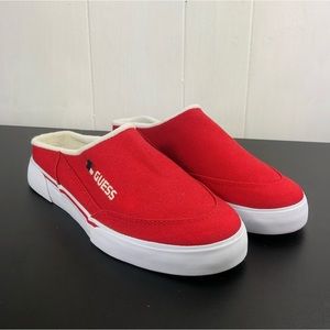 Vintage Guess Sport Red Canvas Slip On Shoes Sz 8.5